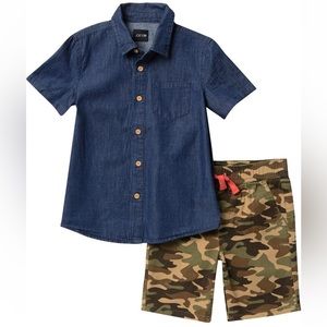Joe's Denim Shirt & Camo Shorts Set (NWT)